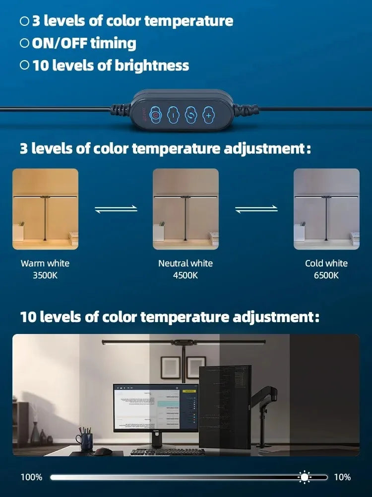Aurify LED Desk Lamp | Adjustable Gooseneck Architect Light with Stepless Dimming for Office & Study Desk