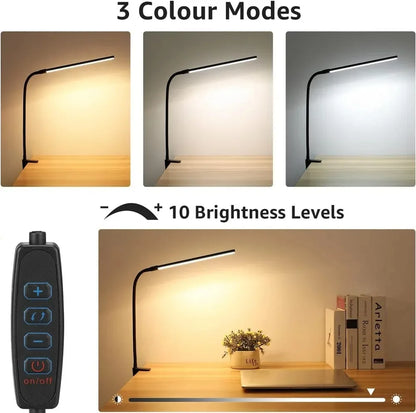 Aurify LED Desk Lamp | Adjustable Gooseneck Architect Light with Stepless Dimming for Office & Study Desk