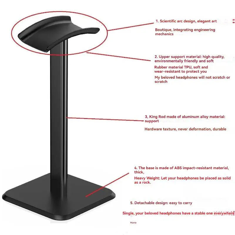 Aurify Universal Headphone Stand | Minimal Desk Headset Holder for Gaming, Office & Home Setup (Black/White)