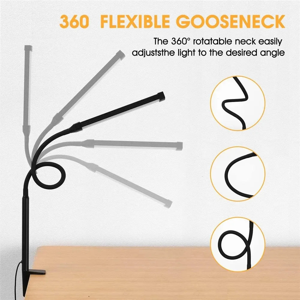 Aurify LED Desk Lamp | Adjustable Gooseneck Architect Light with Stepless Dimming for Office & Study Desk