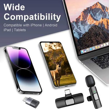 Dual Wireless Lavalier Microphone Set – Crystal Clear Audio for iPhone, Android & iPad