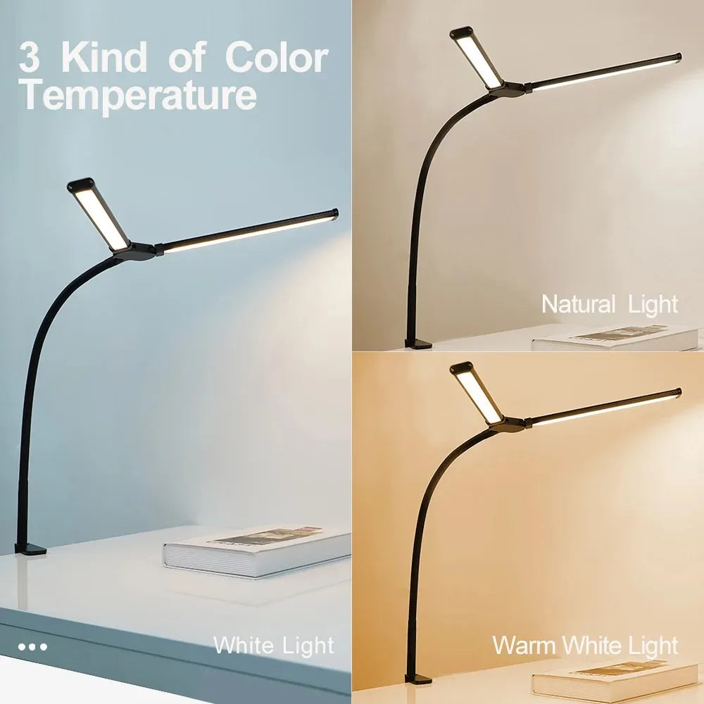 Aurify LED Desk Lamp | Adjustable Gooseneck Architect Light with Stepless Dimming for Office & Study Desk