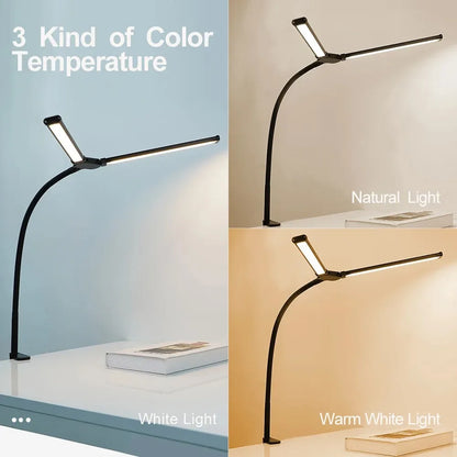 Aurify LED Desk Lamp | Adjustable Gooseneck Architect Light with Stepless Dimming for Office & Study Desk