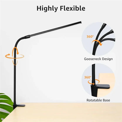 Aurify LED Desk Lamp | Adjustable Gooseneck Architect Light with Stepless Dimming for Office & Study Desk