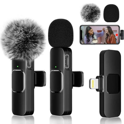 Dual Wireless Lavalier Microphone Set – Crystal Clear Audio for iPhone, Android & iPad