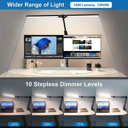 Aurify LED Desk Lamp | Adjustable Gooseneck Architect Light with Stepless Dimming for Office & Study Desk