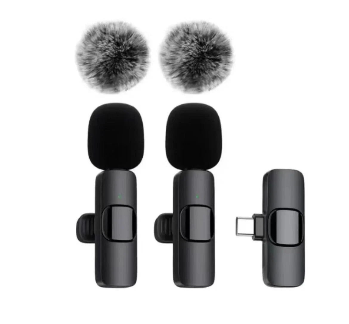 Dual Wireless Lavalier Microphone Set – Crystal Clear Audio for iPhone, Android & iPad