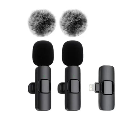 Dual Wireless Lavalier Microphone Set – Crystal Clear Audio for iPhone, Android & iPad