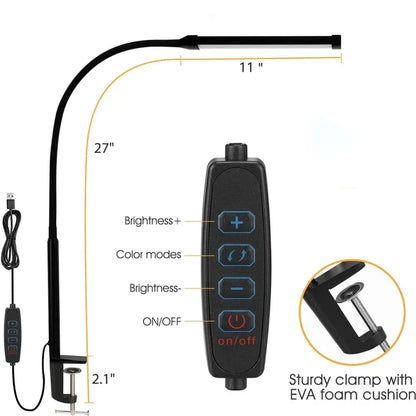 Aurify LED Desk Lamp | Adjustable Gooseneck Architect Light with Stepless Dimming for Office & Study Desk
