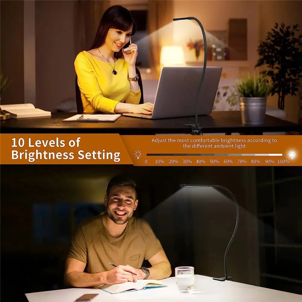 Aurify LED Desk Lamp | Adjustable Gooseneck Architect Light with Stepless Dimming for Office & Study Desk