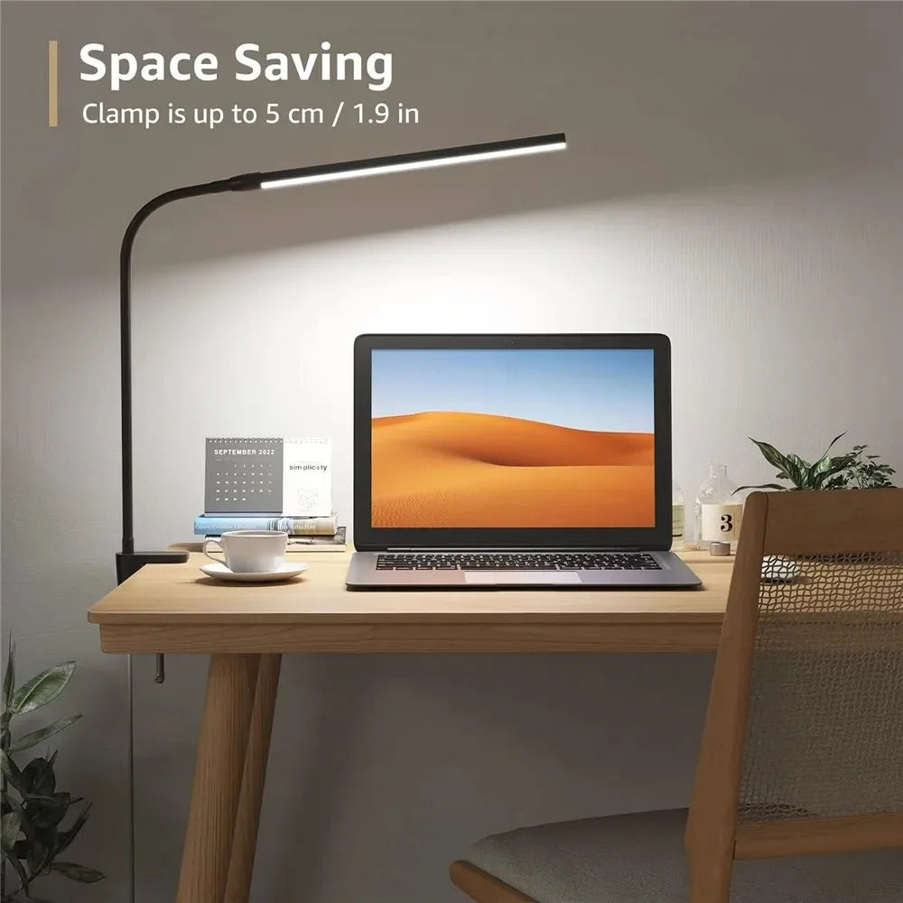 Aurify LED Desk Lamp | Adjustable Gooseneck Architect Light with Stepless Dimming for Office & Study Desk